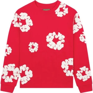 DENIM TEARS LONG SLEEVE COTTON ROJO